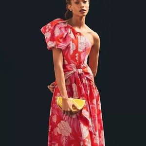 Farm Rio Dew Drop Floral Red Midi Dress XL - NWT